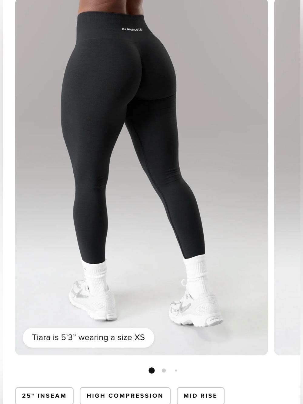 Alphalete Amplify Black Sculpting Mid-Rise Seamless Leggings
